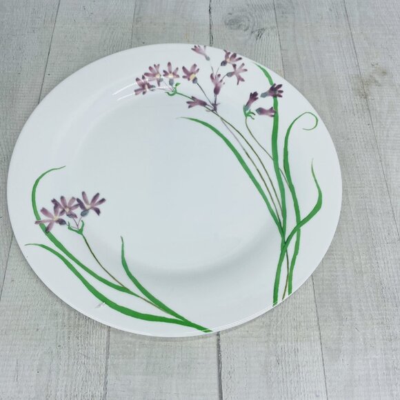 Martha Stewart MTW5 Purple Pacific Wildflowers France Glass Dinner Plates Set 4 - Picture 8 of 16